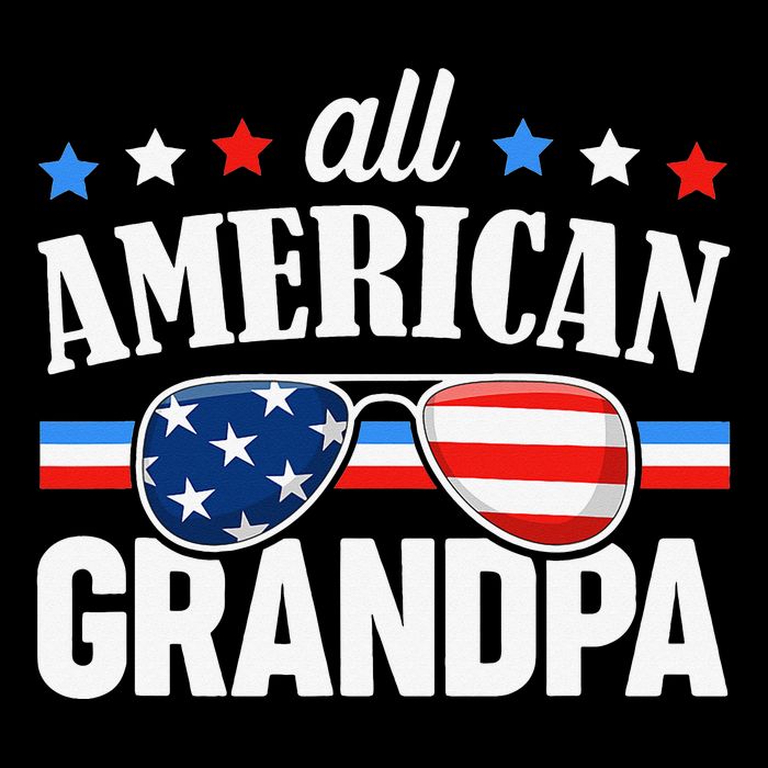 All American Grandpa 4th of July USA Family Matching Outfit 7-Panel Snapback Hat