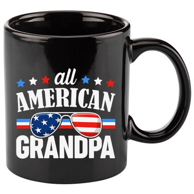 All American Grandpa 4th of July USA Family Matching Outfit 11oz C Handle Ceramic Mug