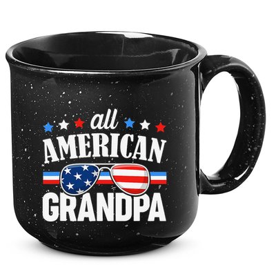 All American Grandpa 4th of July USA Family Matching Outfit 15oz Campfire Ceramic Mug