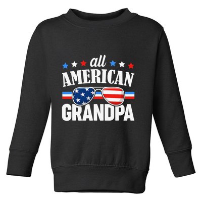 All American Grandpa 4th of July USA Family Matching Outfit Toddler Sweatshirt