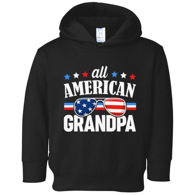 All American Grandpa 4th of July USA Family Matching Outfit Toddler Hoodie