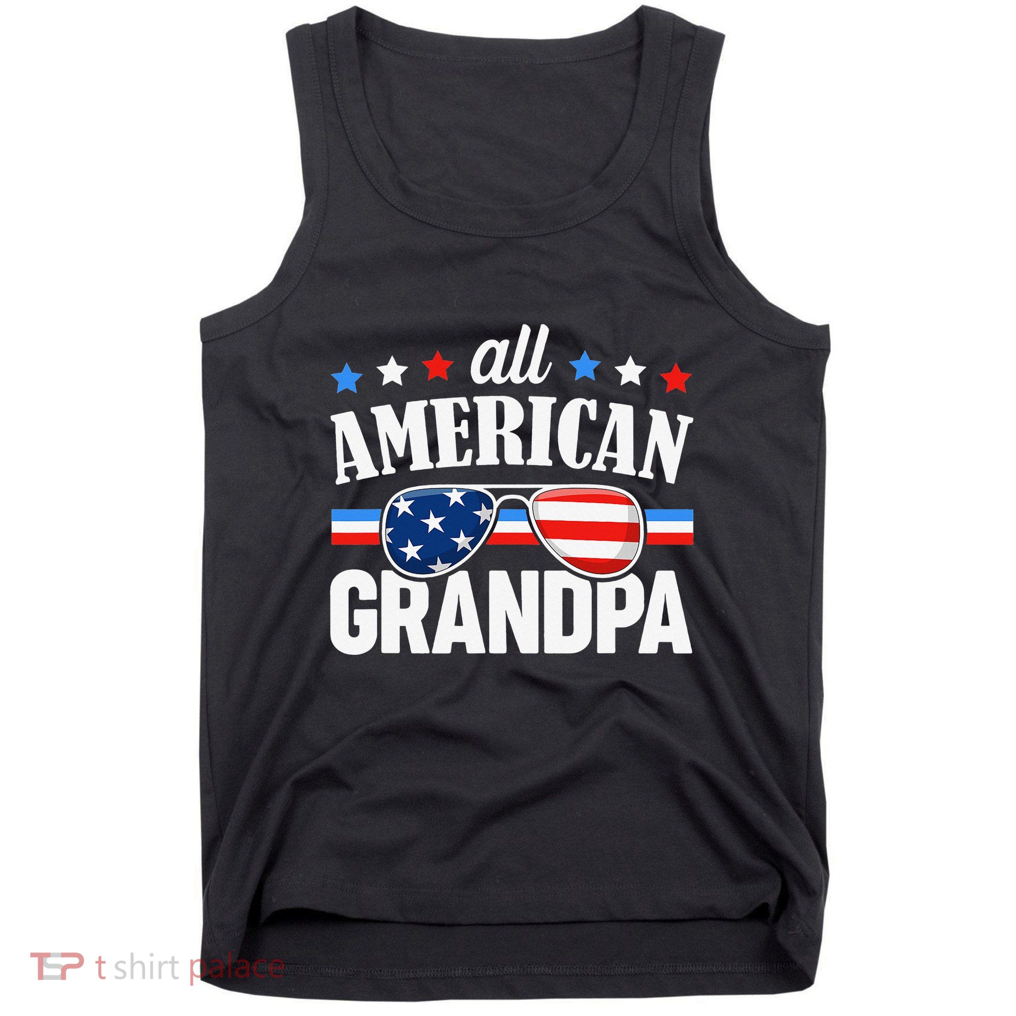 All American Grandpa 4th of July USA Family Matching Outfit Tank Top