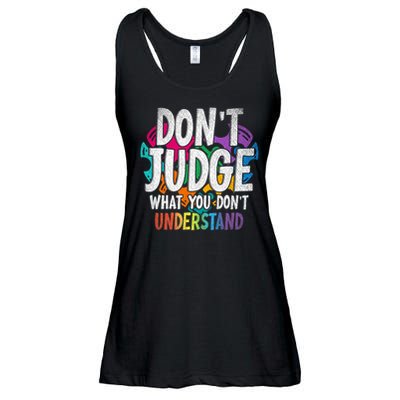 Autism Awareness Gifts Don't Judge What You Don't Understand  Ladies Essential Flowy Tank