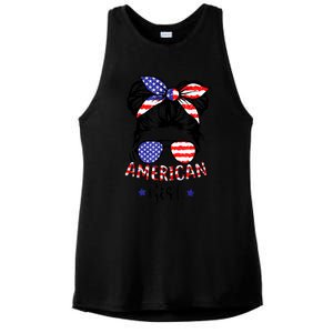 All American Girl 4th Of July Bleached Daughter USA Ladies PosiCharge Tri-Blend Wicking Tank