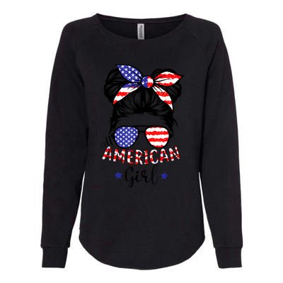 All American Girl 4th Of July Bleached Daughter USA Womens California Wash Sweatshirt