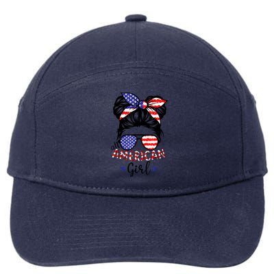 All American Girl 4th Of July Bleached Daughter USA 7-Panel Snapback Hat