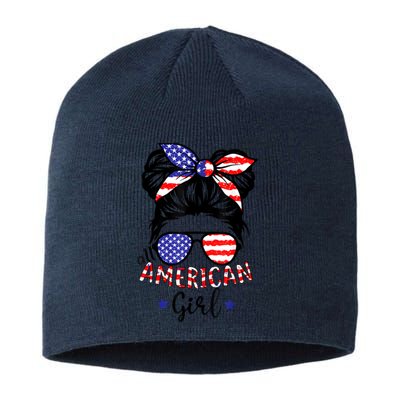 All American Girl 4th Of July Bleached Daughter USA Sustainable Beanie