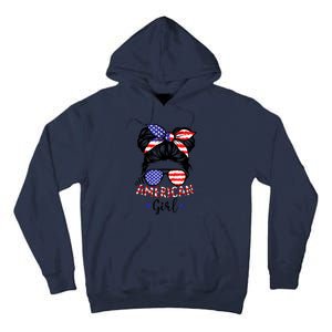 All American Girl 4th Of July Bleached Daughter USA Tall Hoodie