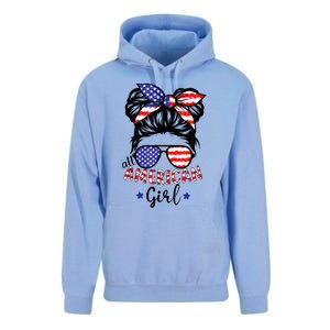 All American Girl 4th Of July Bleached Daughter USA Unisex Surf Hoodie