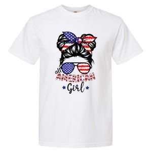 All American Girl 4th Of July Bleached Daughter USA Garment-Dyed Heavyweight T-Shirt