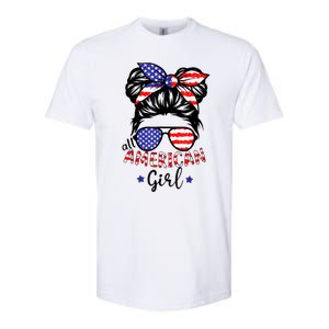 All American Girl 4th Of July Bleached Daughter USA Softstyle CVC T-Shirt