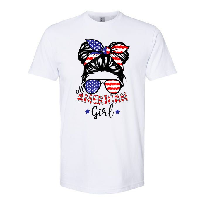 All American Girl 4th Of July Bleached Daughter USA Softstyle CVC T-Shirt