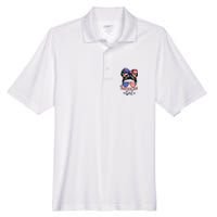 All American Girl 4th Of July Bleached Daughter USA Men's Origin Performance Pique Polo