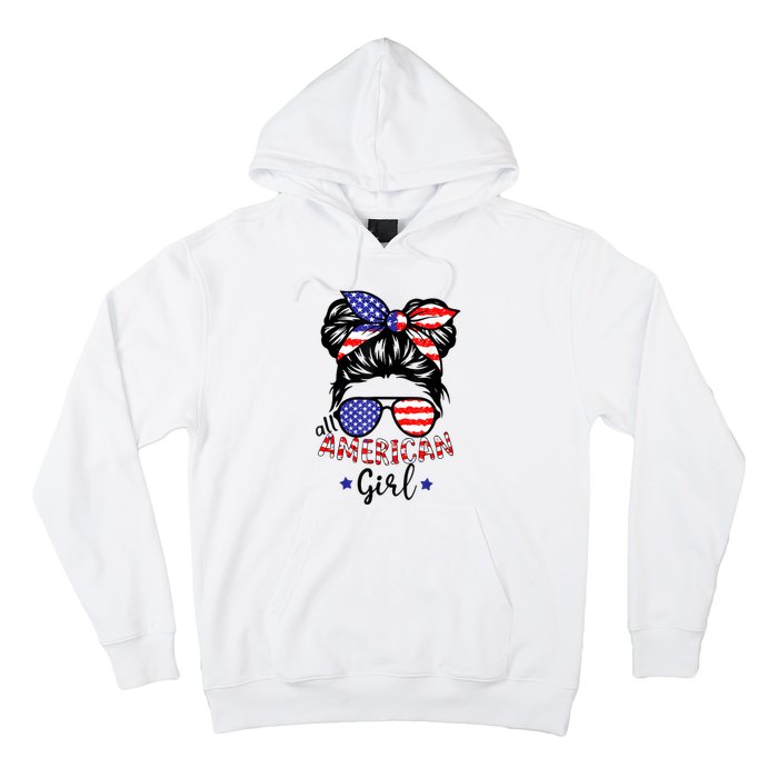 All American Girl 4th Of July Bleached Daughter USA Hoodie