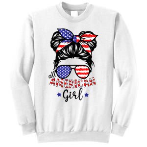 All American Girl 4th Of July Bleached Daughter USA Sweatshirt