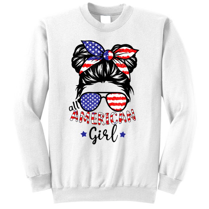 All American Girl 4th Of July Bleached Daughter USA Sweatshirt