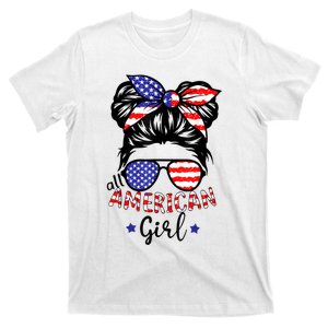 All American Girl 4th Of July Bleached Daughter USA T-Shirt