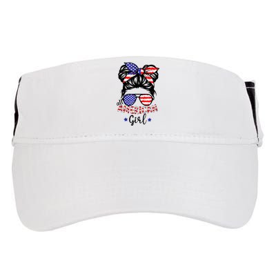 All American Girl 4th Of July Bleached Daughter USA Adult Drive Performance Visor