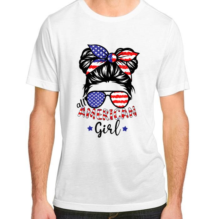 All American Girl 4th Of July Bleached Daughter USA Adult ChromaSoft Performance T-Shirt