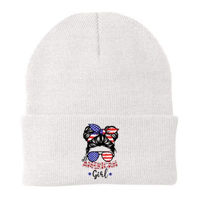 All American Girl 4th Of July Bleached Daughter USA Knit Cap Winter Beanie