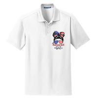 All American Girl 4th Of July Bleached Daughter USA Dry Zone Grid Polo