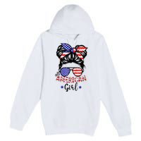 All American Girl 4th Of July Bleached Daughter USA Premium Pullover Hoodie