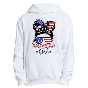 All American Girl 4th Of July Bleached Daughter USA Urban Pullover Hoodie