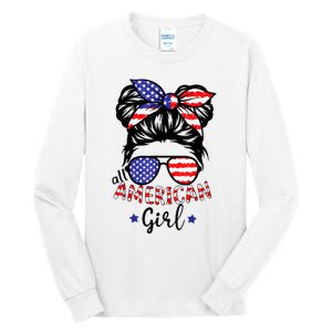 All American Girl 4th Of July Bleached Daughter USA Tall Long Sleeve T-Shirt