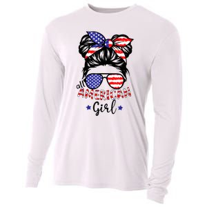 All American Girl 4th Of July Bleached Daughter USA Cooling Performance Long Sleeve Crew