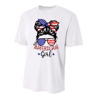 All American Girl 4th Of July Bleached Daughter USA Performance Sprint T-Shirt