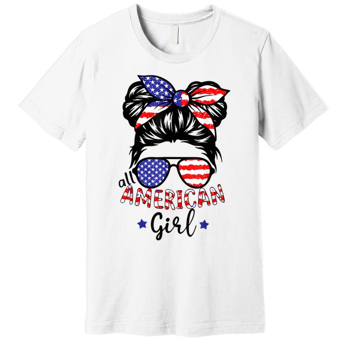 All American Girl 4th Of July Bleached Daughter USA Premium T-Shirt