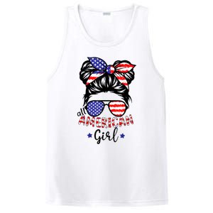 All American Girl 4th Of July Bleached Daughter USA PosiCharge Competitor Tank