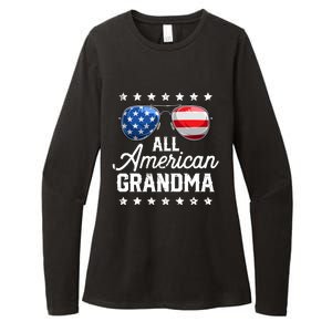 All American Grandma 4th of July Family Matching Sunglasses Womens CVC Long Sleeve Shirt