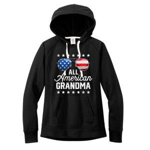 All American Grandma 4th of July Family Matching Sunglasses Women's Fleece Hoodie