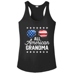 All American Grandma 4th of July Family Matching Sunglasses Ladies PosiCharge Competitor Racerback Tank