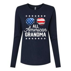 All American Grandma 4th of July Family Matching Sunglasses Womens Cotton Relaxed Long Sleeve T-Shirt