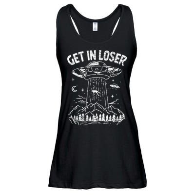Alien Abduction Get In Loser Ufo Ladies Essential Flowy Tank