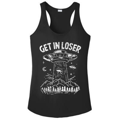Alien Abduction Get In Loser Ufo Ladies PosiCharge Competitor Racerback Tank