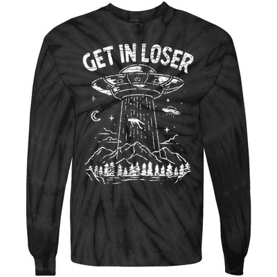 Alien Abduction Get In Loser Ufo Tie-Dye Long Sleeve Shirt