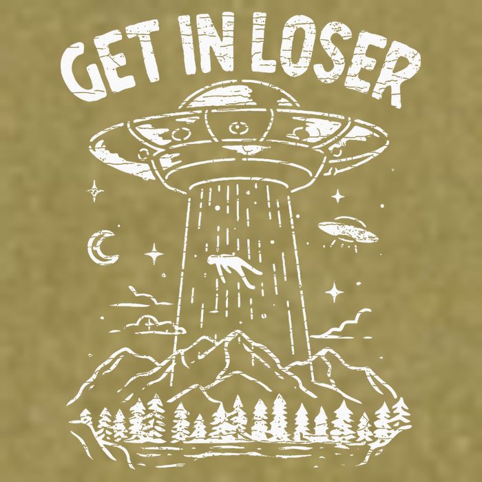 Alien Abduction Get In Loser Ufo Garment-Dyed Women's Muscle Tee