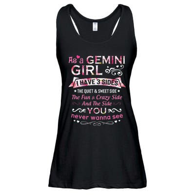 As A Gemini I Have 3 Sides The Quiet And Sweet Side Ladies Essential Flowy Tank