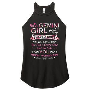 As A Gemini I Have 3 Sides The Quiet And Sweet Side Women's Perfect Tri Rocker Tank