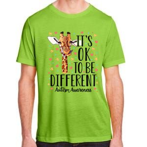 Autism Awareness Giraffe ItS Ok To Be Different Autistic Gift Adult ChromaSoft Performance T-Shirt