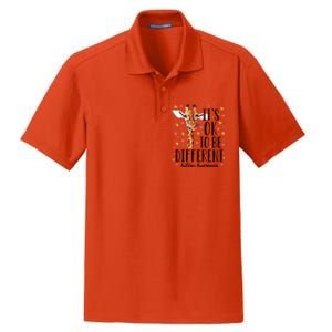 Autism Awareness Giraffe ItS Ok To Be Different Autistic Gift Dry Zone Grid Polo