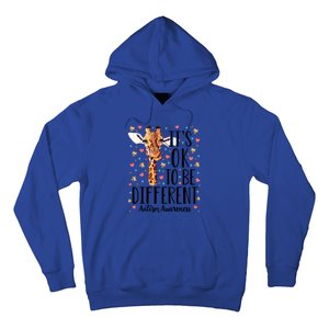 Autism Awareness Giraffe ItS Ok To Be Different Autistic Gift Hoodie