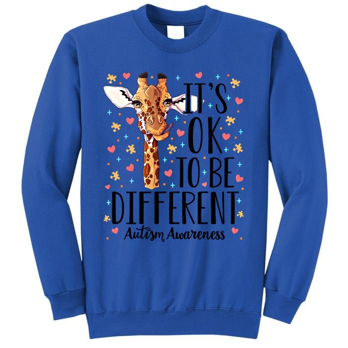 Autism Awareness Giraffe ItS Ok To Be Different Autistic Gift Sweatshirt