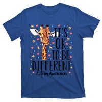 Autism Awareness Giraffe ItS Ok To Be Different Autistic Gift T-Shirt