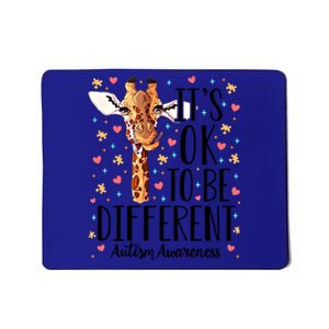 Autism Awareness Giraffe ItS Ok To Be Different Autistic Gift Mousepad