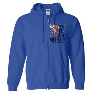 Autism Awareness Giraffe ItS Ok To Be Different Autistic Gift Full Zip Hoodie