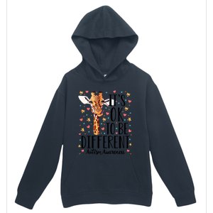 Autism Awareness Giraffe ItS Ok To Be Different Autistic Gift Urban Pullover Hoodie